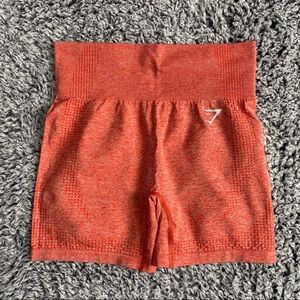 GYMSHARK ORANGE MARL VITAL SEAMLESS SHORTS